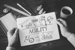 graphik with the word Agility and some agile drawings